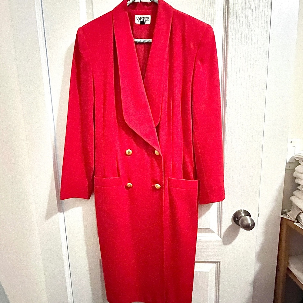 Vintage Kasper tux style double breasted wrap dress